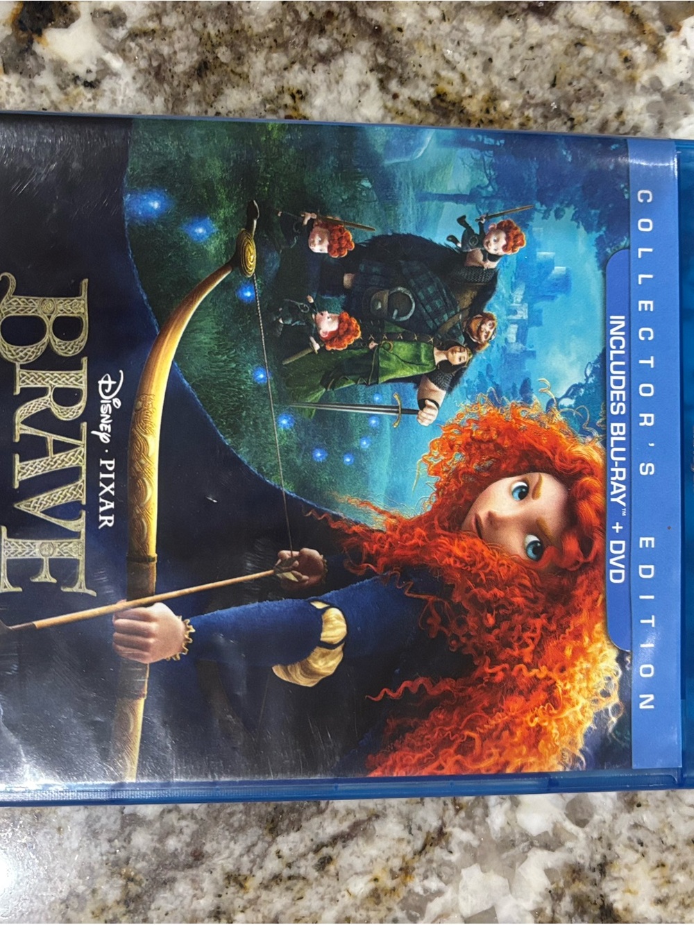 Brave Merida Kids Costume - Red Curly Wig & Blue Dress